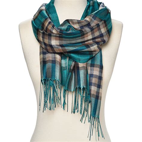 oussum teal scarfs  women plaid winter fashion scarfs  neck