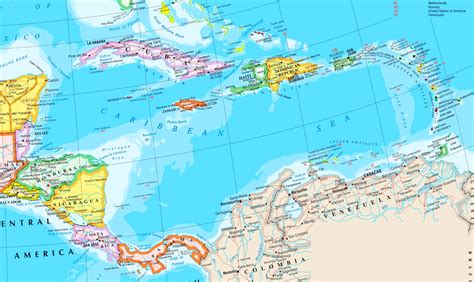 large detailed map  caribbean sea  cities  islands