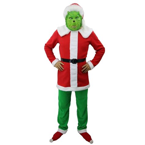 santa grinch cosplay costume   grinch stole christmas suit