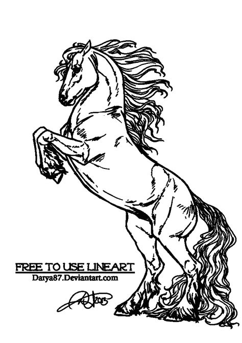 coloring pages  horses rearing  getdrawings