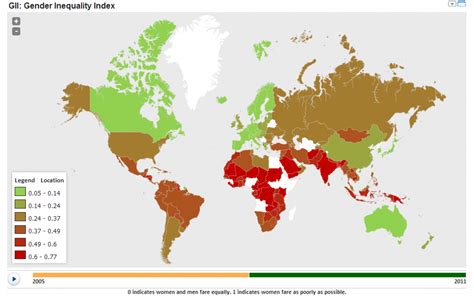 Gender Inequality Index Around The World Visual Ly