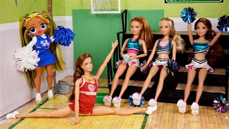 Barbie Doll Cheer Tryouts With Lol Omg Cheerleader Titi Toys Youtube