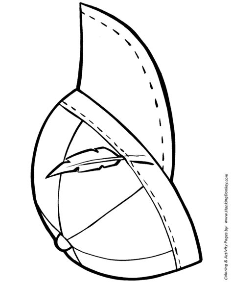 easy shapes coloring pages feather  cap easy coloring activity