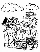 Autumn Scarecrow 101coloring Getdrawings sketch template