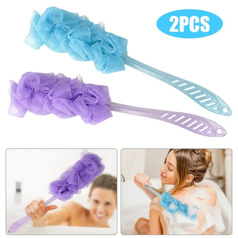 2 1pack Bath Sponge With Handle Shower Loofah Brush Back Cleaning