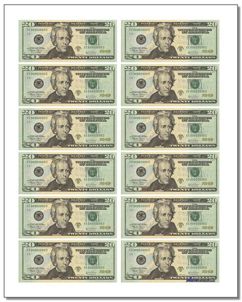 printable play money realistic double sided prop money
