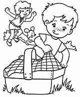 Picnic Coloring Pages Spring Family Activities Color Netart Print sketch template