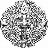 Aztec Calendar Coloring Pages Drawing Stone Tattoo Sun Mayan Drawings Mandala Sketch Getdrawings Mexican Designs Calender Clipart Printable Color Bulkcolor sketch template