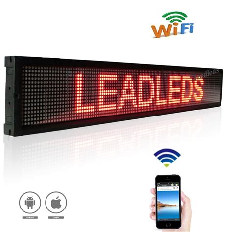 wifi programmable led scrolling sign send message  android  ios phone