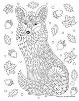 Coloring Fox Adult Pages Fall Animal Printable Animals Kids Woojr Sheets Mandala Christmas Adults Color Boys Print Visit Boy Woo sketch template