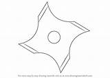 Ninja Shuriken Star Draw Drawing Step Weapons Drawingtutorials101 Tutorial Previous Next sketch template