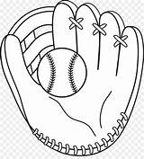 Glove Baseball Coloring Mitt Clip sketch template