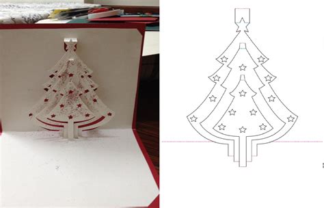 dyi christmas tree pop  card tutorial  pattern pop