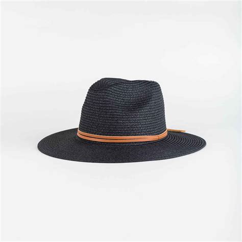 Rusty Ladies Gisele Straw Hat Black Womens Accessories Sequence