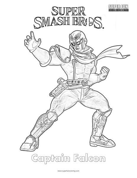 captain falcon super smash brothers coloring page super fun coloring