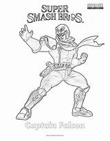 Falcon Smash Coloring Captain Super Brothers Bros Pages sketch template