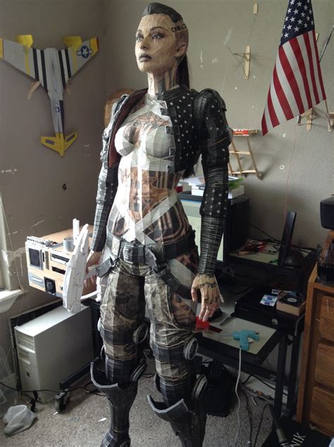 this amazing life sized mass effect party member is made of paper kotaku australia