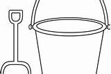 Bucket Coloring Pages Beach Shovel Pail Taking Water Color sketch template
