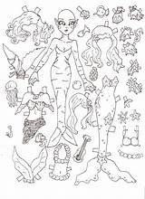 Mermaid Paper Dolls Doll Para Papel Colorir Missy Miss Pasta Escolha sketch template
