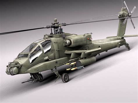 Boeing Ah 64 Apache Military Helicopter 3d Model Ubicaciondepersonas
