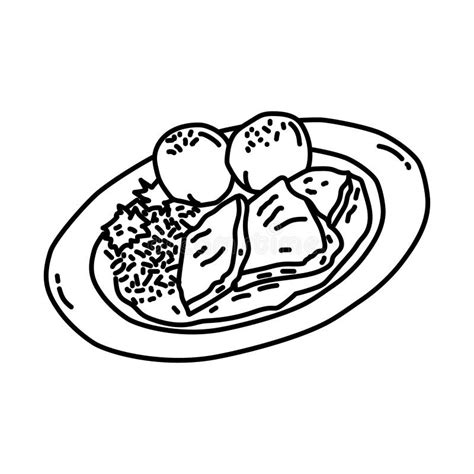 Sauerbraten Icon Doodle Hand Drawn Or Outline Icon Style Stock Vector