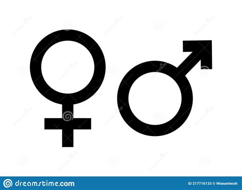 gender icon symbol of male female and unisex sign of women or man