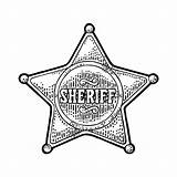 Sceriffo Sheriff Incisione Annata Vettore Engraving Vector Dell Nera sketch template