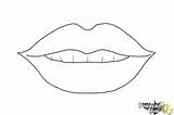 Lips Draw Female Coloring Step Drawingnow sketch template