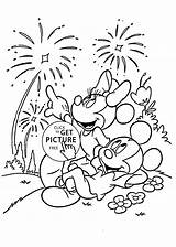 Coloring Pages Fireworks Printable Mickey Kids Mouse Popular sketch template