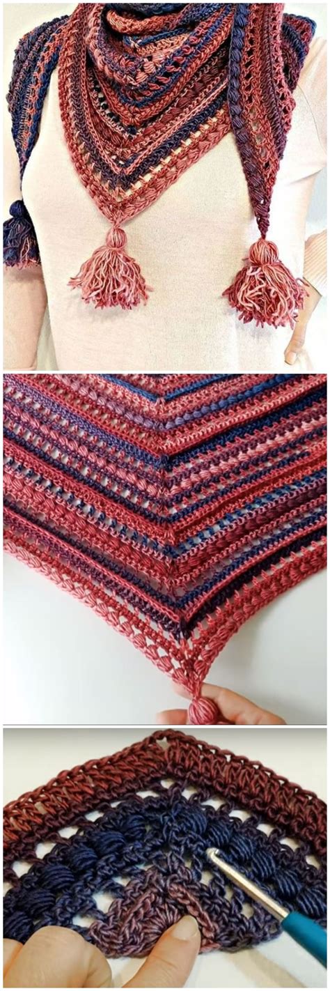 crochet triangular  stylish shawl  love crochet crochet love