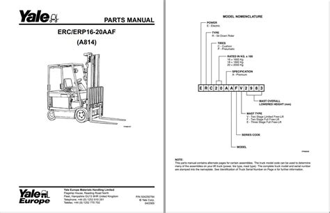 yale forklift  gb service parts manuals full model updated  dvd