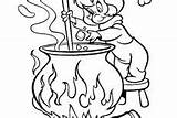 Witch Coloring Pages Poison Pot Big sketch template
