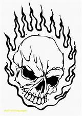 Skull Coloring Pages Skulls Printable Fire Cool Flaming Skeleton Drawing Head Mask Print Roses Calavera Flames Sugar Evil Ausmalbilder Totenkopf sketch template
