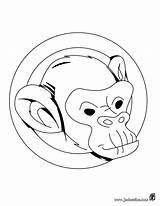 Mono Chimpance Chango Affenkopf Hellokids Changos Singe Monkey Macaco Jungla Yodibujo Titi Infantil Mascaras Jedessine Farben Drucken sketch template