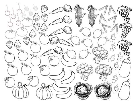 fruits  veggies  color vegetable coloring pages fruit coloring