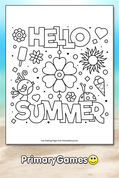 summer coloring page  printable  summer coloring