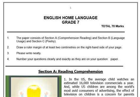 english home language midyear term  exam paper  memo grade  high