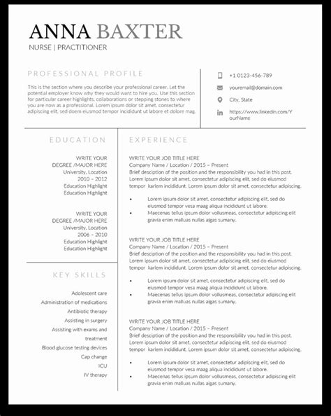 graduate nurse resume template