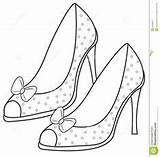Coloring Pages Sandals Lady Book Heels High Drawing Hats Kids Adult Patterns Painting Shoes Heel Open Illustration Women Stock Ladies sketch template