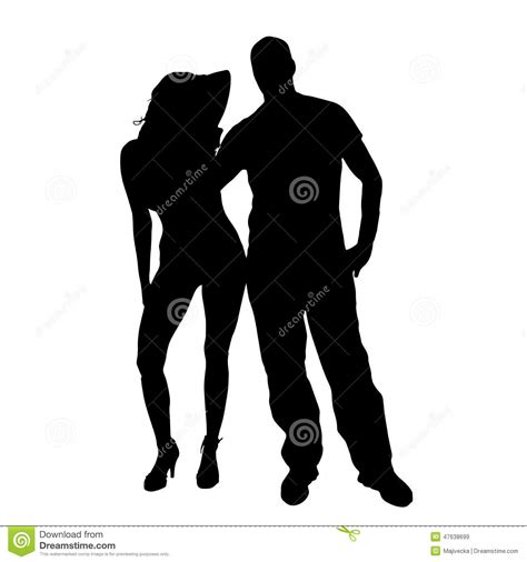 vector silhouette of a man with a woman stock vector illustration of body love 47638699