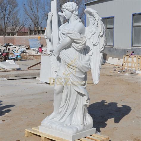 church decoration sculpture large marble white angel statues  sale