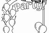 Coloring Balloons Pages Party sketch template