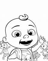 Cocomelon Coloring Pages Little Baby Jj Wonder Johnny Shark sketch template