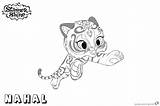 Pages Shimmer Shine Coloring Pet Nahal Jumping Printable Kids sketch template
