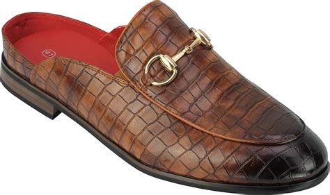 mens  shoes retro horsebit buckle snakeskin emboss leather smart casual open  slip