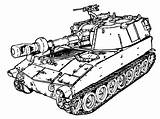 M109 Paladin Howitzer 155mm Blueprints sketch template
