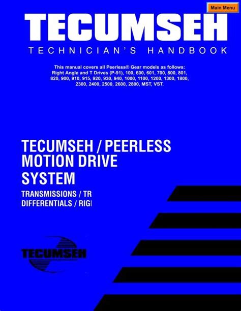 tecumseh peerless transmissionstransaxles repair