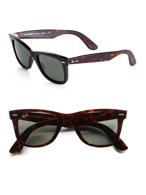 ray ban classic square wayfarer sunglasses  brown lyst