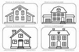 Coloring House Pages Colouring Houses Print Different Homes Kids Kitchen Sheets Preschool School Kindergarten Color Printable Buildings Elementary Book sketch template