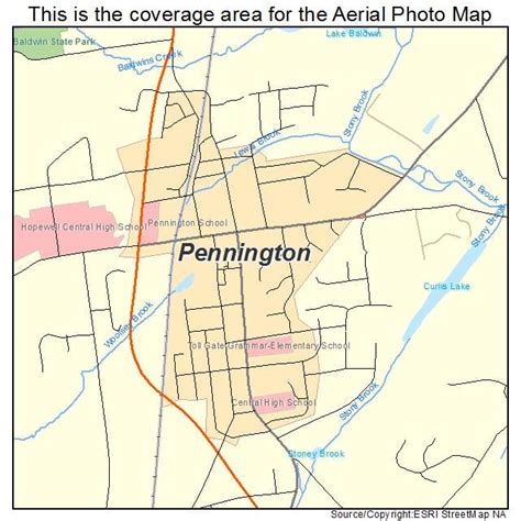 aerial photography map  pennington nj  jersey